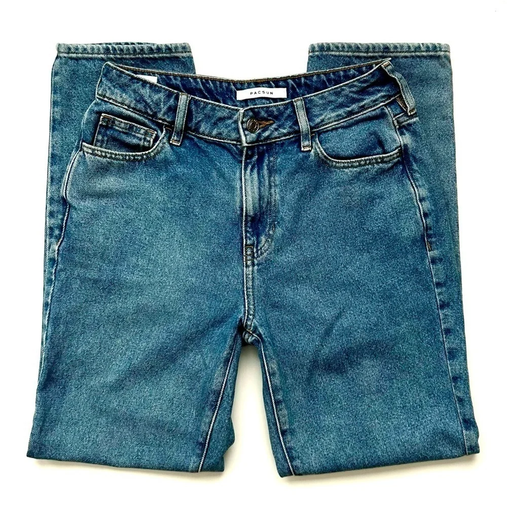 PacSun Mom Jean Medium Light Wash High Rise Jeans Size 25 - Picture 8 of 15